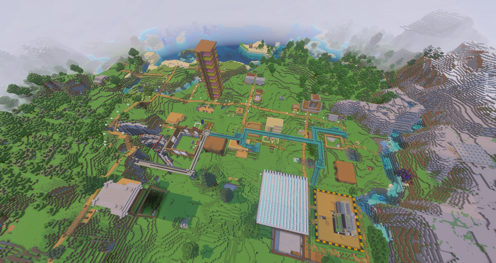 A birds eye view of the spawn town